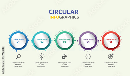infographic design template vector illustration with icons and 5 options or steps.can be used for presentation process,layout,banner,data graph,presentation	