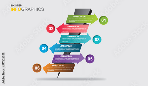 infographic design template vector illustration with icons and 6 options or steps.can be used for presentation process,layout,banner,data graph,presentation	