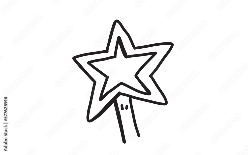 MAGIC STAR Doodle art illustration with black and white style. MAGIC STAR Doodle art illustration with black and white style.