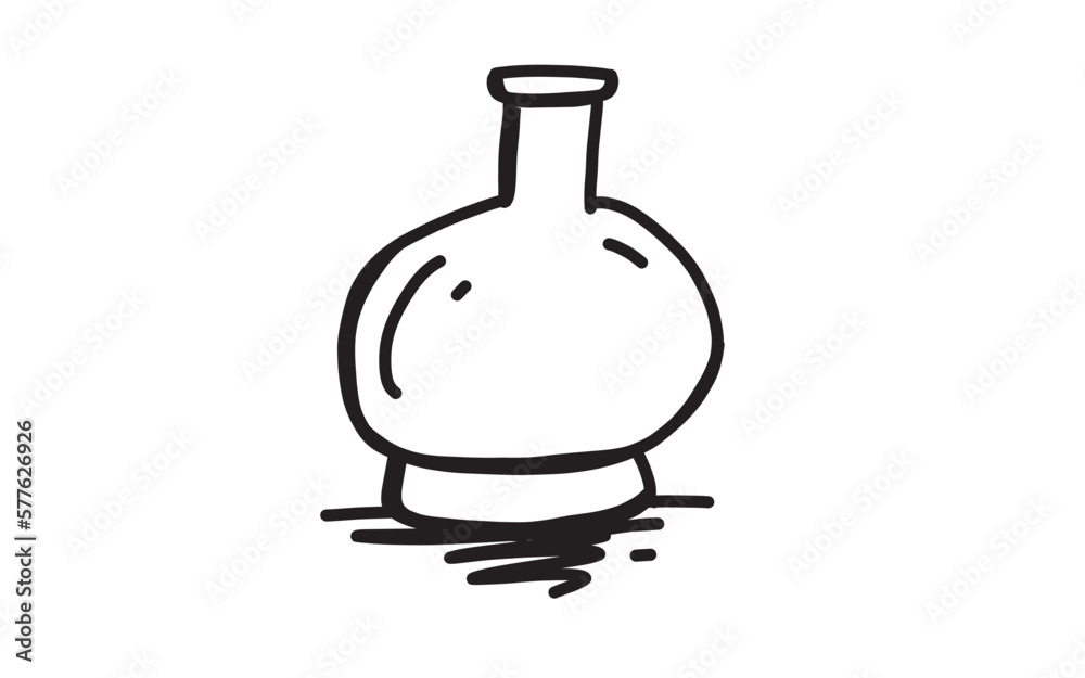 TEST TUBE Doodle art illustration with black and white style.
