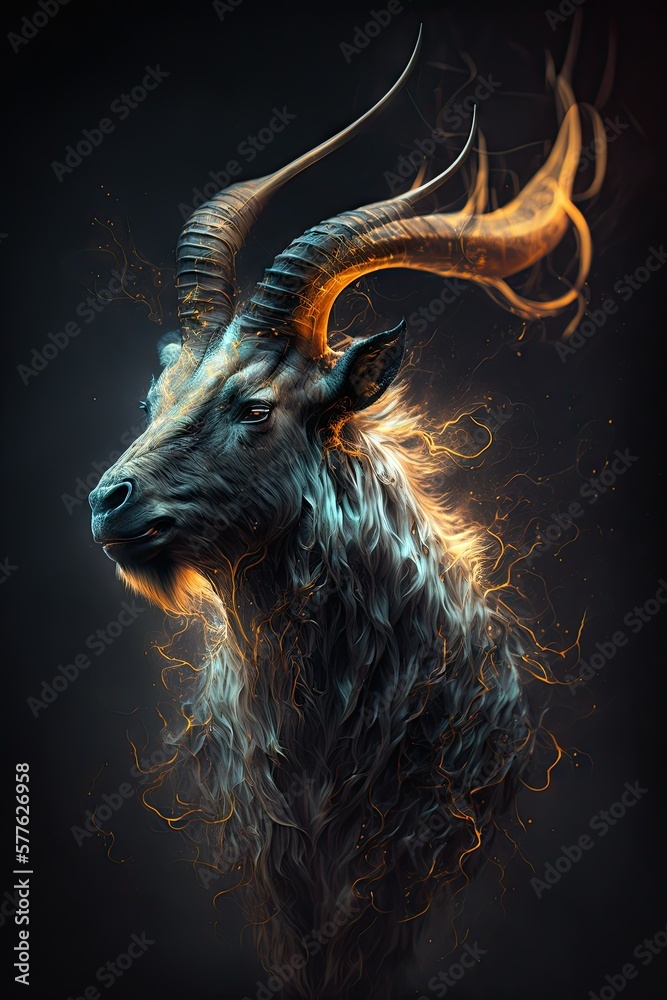 Cool, Epic, Artistic, Beautiful, and Unique Illustration of Markhor