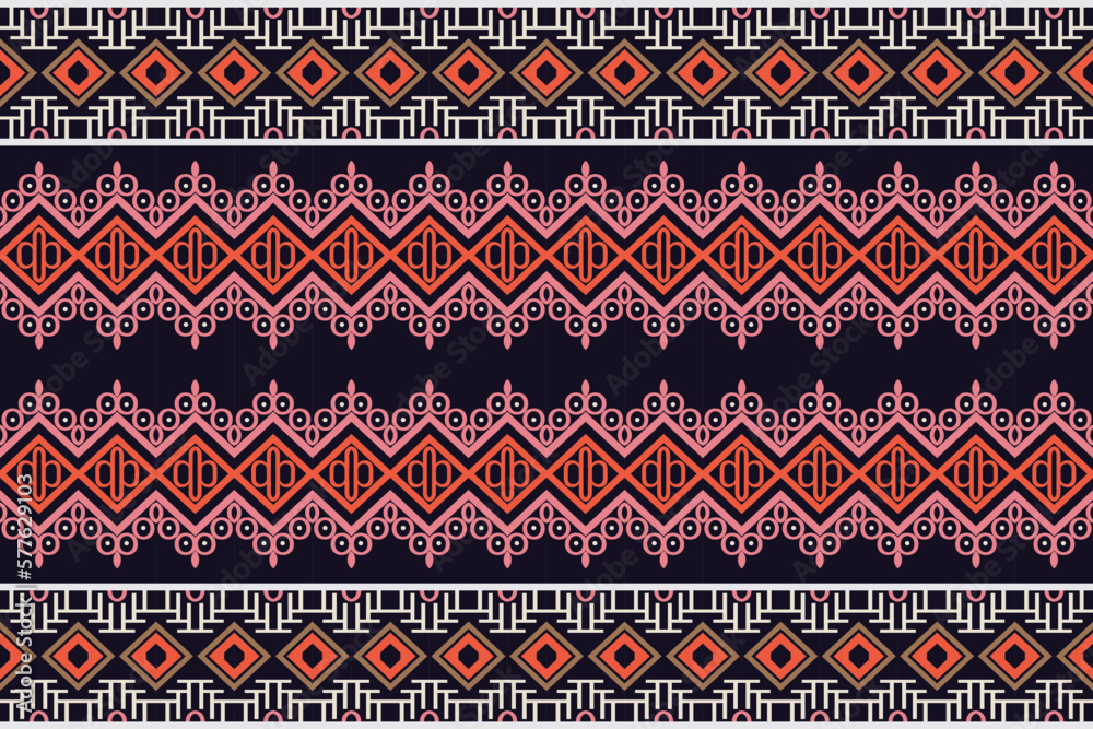 Seamless Indian ethnic pattern. Geometric ethnic pattern traditional Design It is a pattern geometric shapes. Create beautiful fabric patterns. Design for print. Using in the fashion industry. Seamless Indian ethnic pattern. Geometric ethnic pattern traditional Design It is a pattern geometric shapes. Create beautiful fabric patterns. Design for print. Using in the fashion industry.