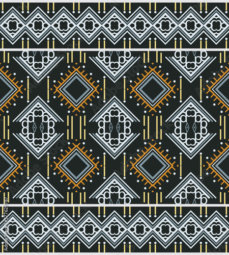 African Ethnic fabric seamless pattern background. geometric ethnic oriental pattern traditional. Ethnic Aztec style abstract vector illustration. design for print texture,fabric,saree,sari,carpet.