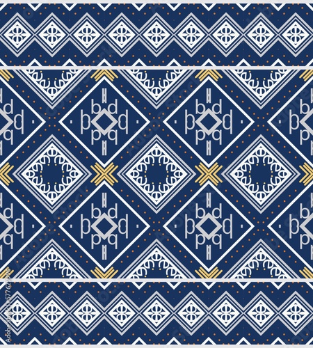 Geometric ethnic pattern design. traditional patterned carpets It is a pattern geometric shapes. Create beautiful fabric patterns. Design for print. Using in the fashion industry.
