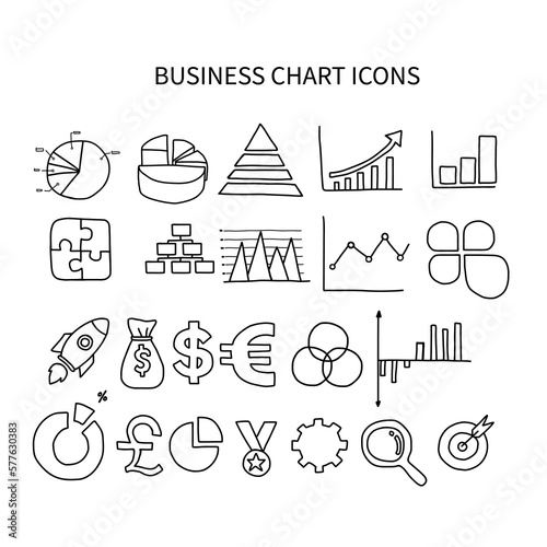 Business chart icons vector illustration