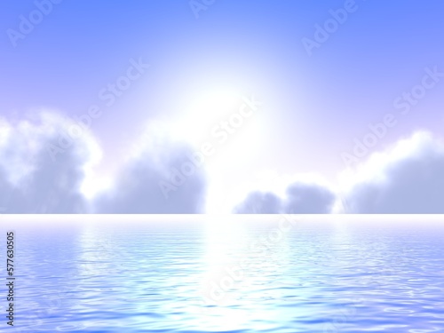 幻想的な海と夏雲 © TATSUYA OZAKI