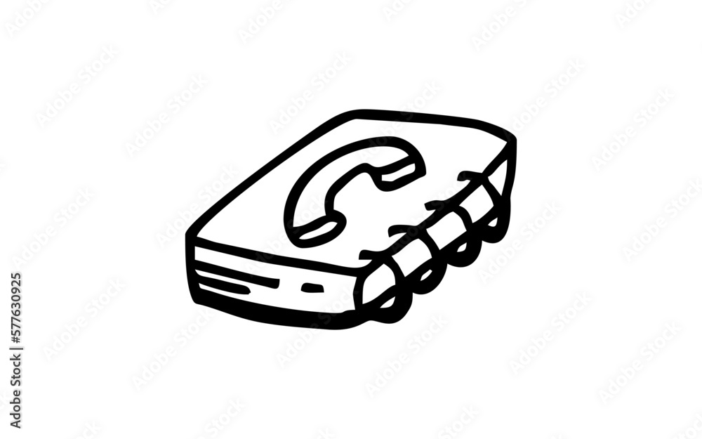 PHONE BOOK Doodle art illustration with black and white style. PHONE BOOK Doodle art illustration with black and white style.