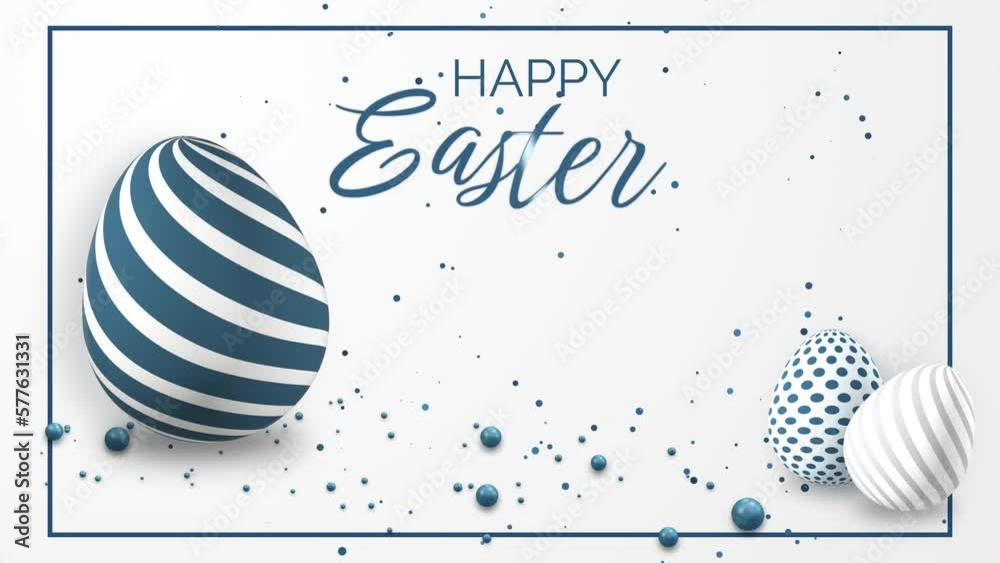 Vidéo Stock White background with realistic 3D models of Easter egg ...