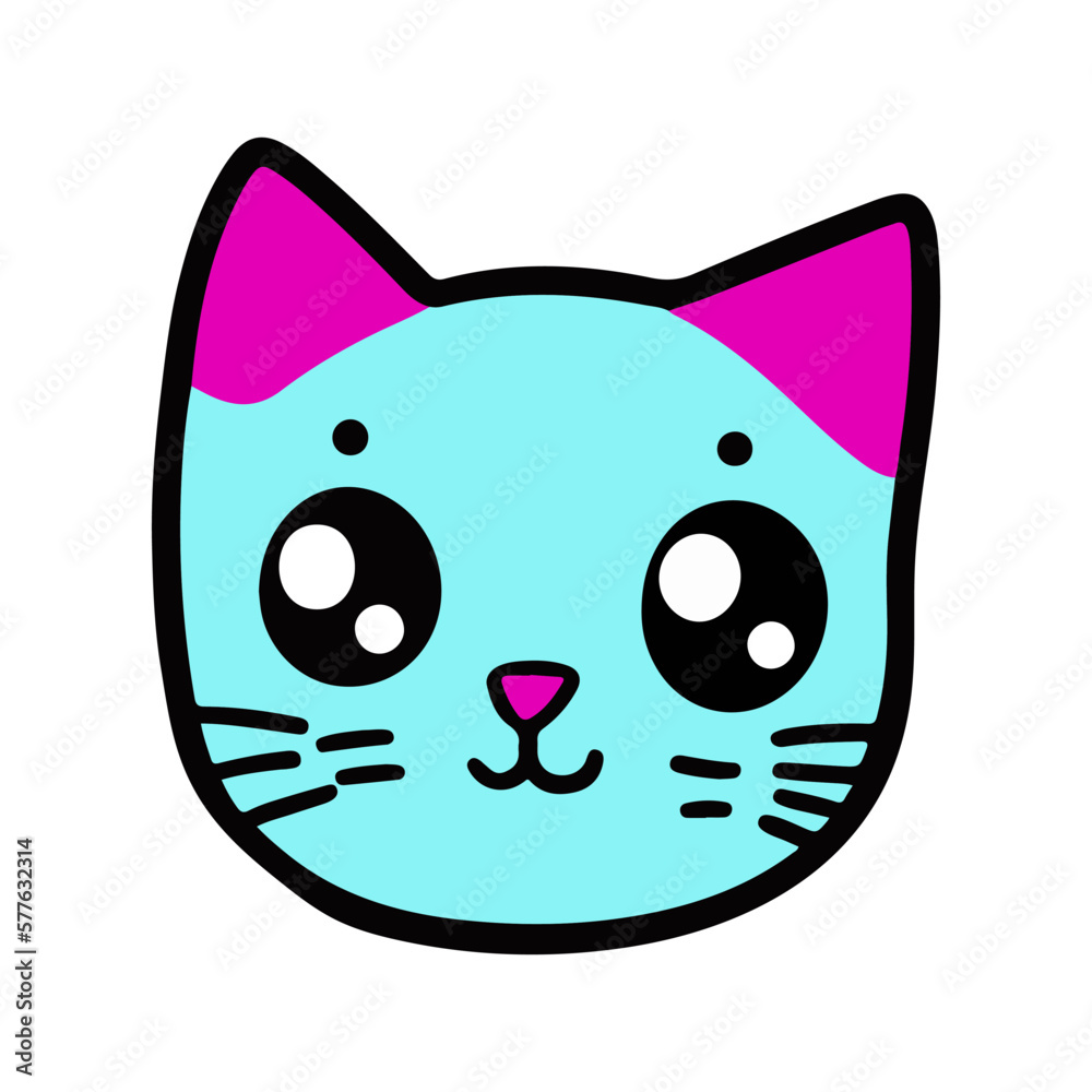 Cat face. Cute kitten face line icon. Vector illustration isolated on white background. Cat face. Cute kitten face line icon. Vector illustration isolated on white background.