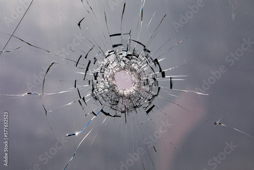 Window into Violence: Bullet Hole on Display