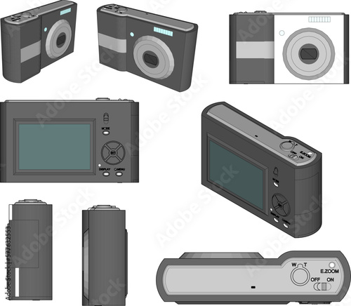 vector illustration of vintage pocket camera