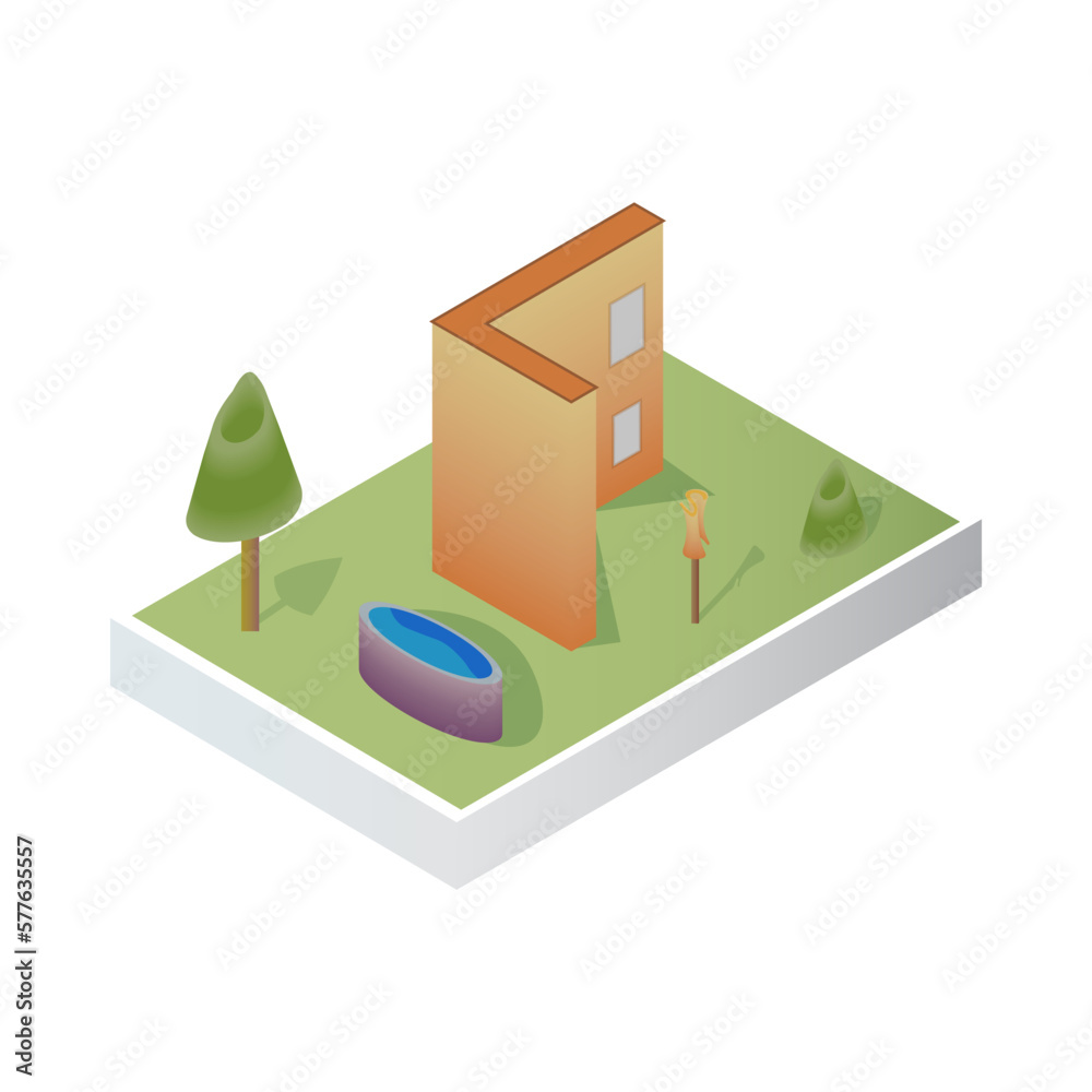 Isometric L building Isometric L building