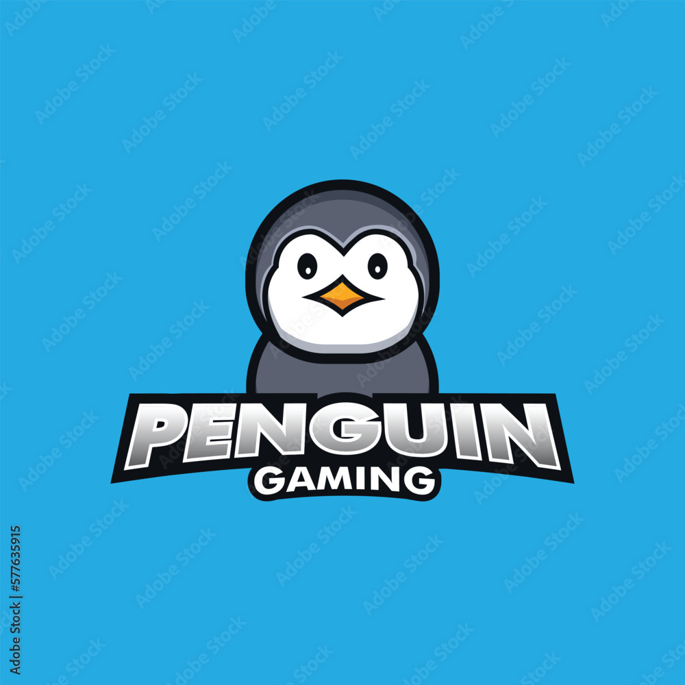 penguin esports mascot gaming logo template , penguin vector logo 