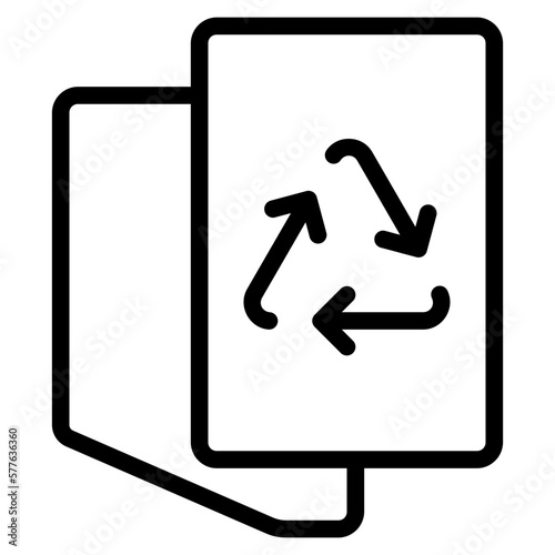 recycle paper icon with outline style and 64 px base. Suitable for website design, logo, app, ui, and etc.