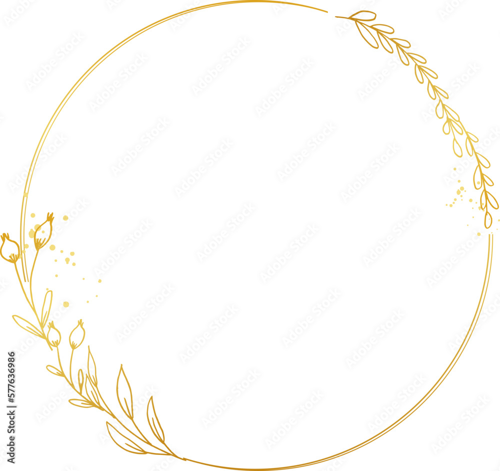 Luxury gold floral border for invitation Stock Vector | Adobe Stock