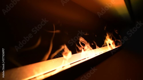 Working water vapor fireplace. photo