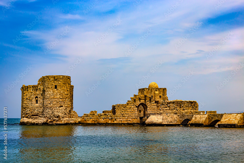 Lebanon. Sidon Sea Castle, the crusaders fortress from the thirteenth century