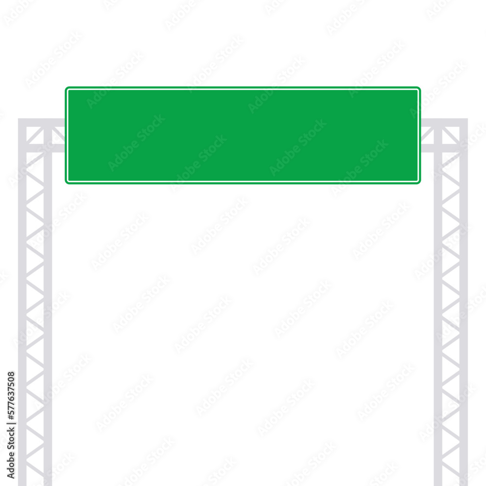 Blank freeway sign isolated on white background. free space for text. Road traffic sign. Blank board with place for text.Mockup. Blank freeway sign isolated on white background. free space for text. Road traffic sign. Blank board with place for text.Mockup.