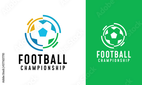 Abstract football logo for championship icon with colorful style