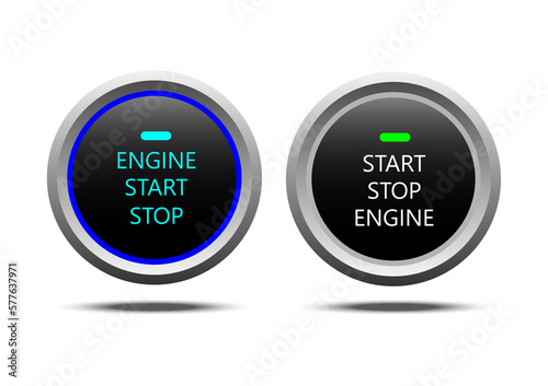 Hand press Start engine button on dark blue technology background. Innovation technology internet business concept.