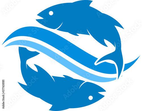 Circular fish with wave inside