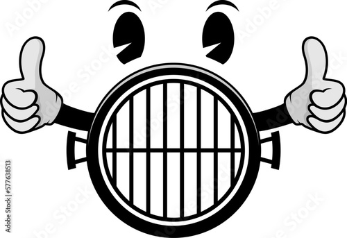 Barbeque grill with and cartoon eye