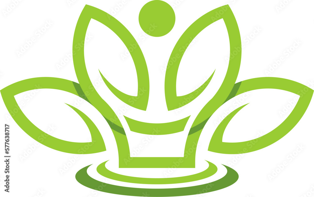 Decorative leaf crown and gradation green Decorative leaf crown and gradation green