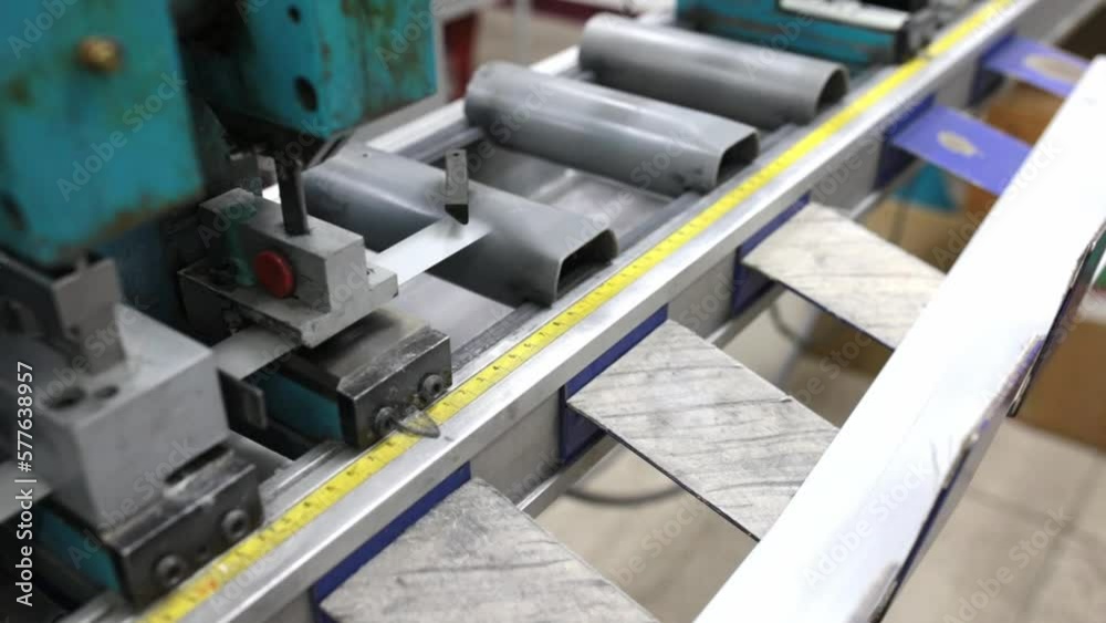 Machine for making metal blinds. Factory