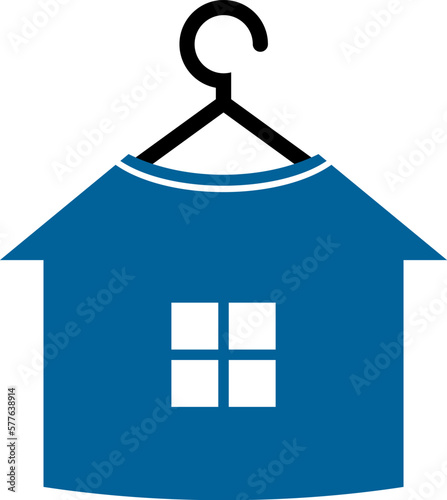 House with window and clothes hanger