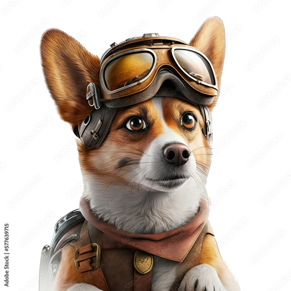 Chihuahua Wearing Flying Costume Pilot ,Generated AI, Generated, AI