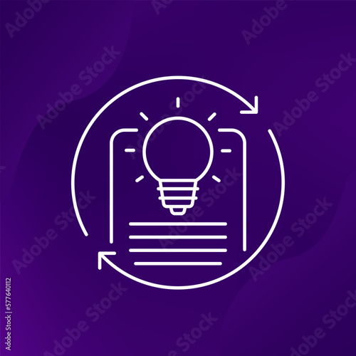 patent pending, renewal icon, line vector