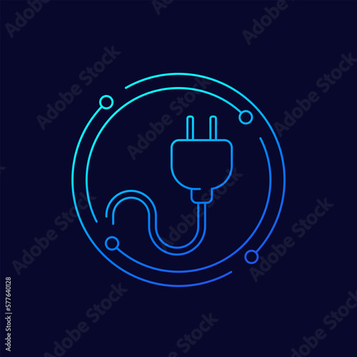plug for a chinese socket icon, linear design