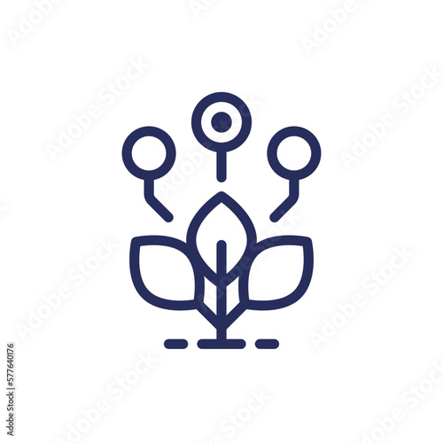 Smart farming icon, line pictogram