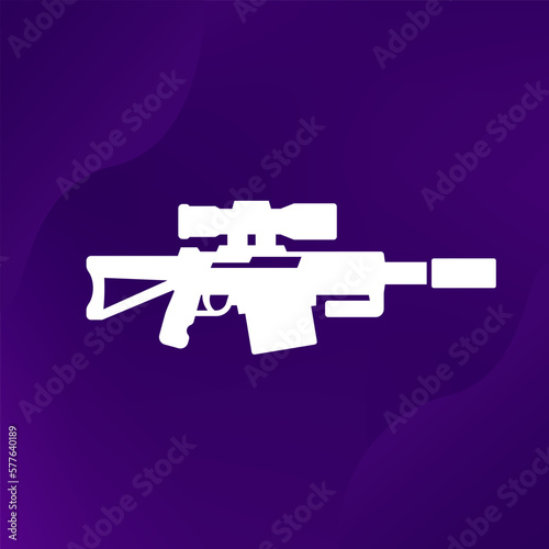 Sniper rifle icon, vector pictogram