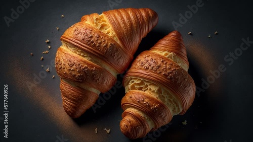 croissants on isolated background. Close up