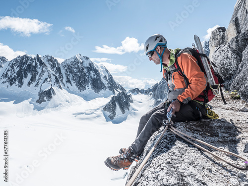 Rappelling off The Throne in Denali National Park. photo