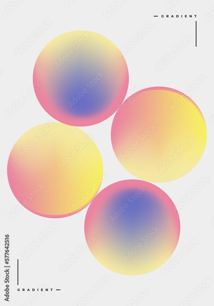 Trendi Gradient illustration background circle, round, layout poster, banner, abstract blur geometry web vibrant
