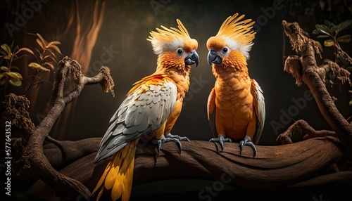 Orange exotic parrot generative ai © VISUAL