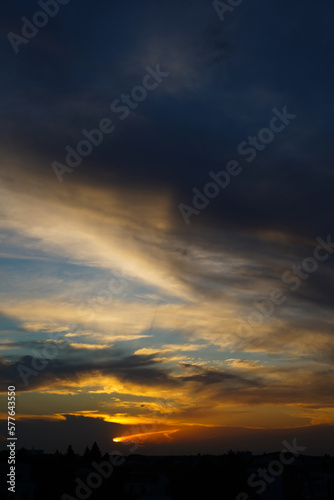 storm clouds at sunset.