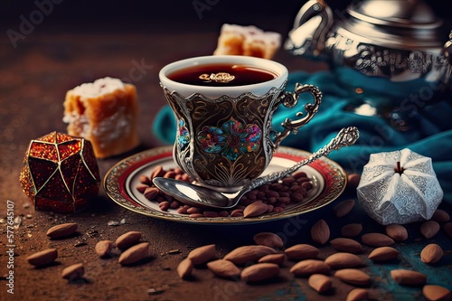 Turkish Cup   Delight  Traditional Taste. Photo generative AI