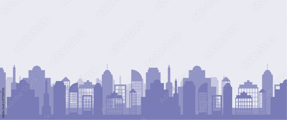 City layers silhouette scenery vector landscape illustration, perfect for wallpaper, background, backrop, business, typography, travel banner.
