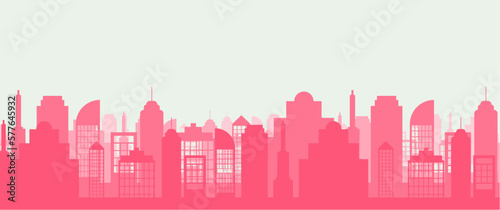 City layers silhouette scenery vector landscape illustration, perfect for wallpaper, background, backrop, business, typography, travel banner.