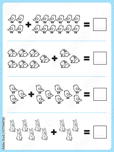 Educational and recreational activities for children at home and at school. A worksheet for parents and teachers to teach, exercise and train children to acquire new skills