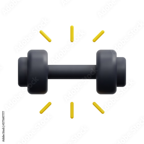 3d dumbbell icon vector. Isolated on white background. 3d fitness, medicine and healthcare concept. Cartoon minimal style. 3d barbell icon vector render illustration.