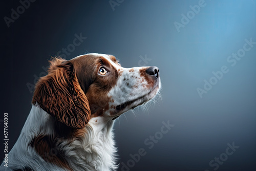 Dog Background with empty copy space for text - Dogs Background Series - Dog Background Wallpaper with Copy Space for Text created with Generative AI technology