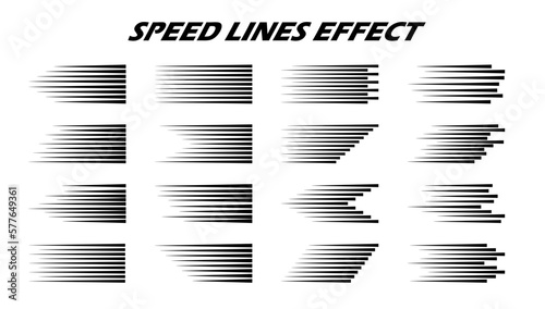 Cartoon speed lines. high speed movement