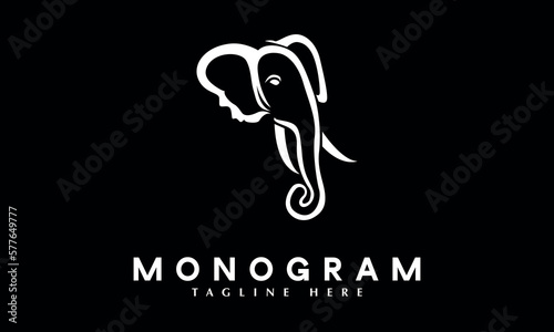 Elephent logo abstract monogram vector template photo