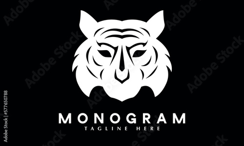 Tiger head wildlife business logo abstract monogram vector template