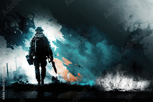 Grunge Dark Battle War Background Texture - Battle War Texture Backgrounds Series - Dark Background Wallpaper created with Generative AI technology