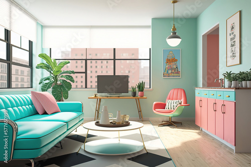 modern living room with sofa  generative ai